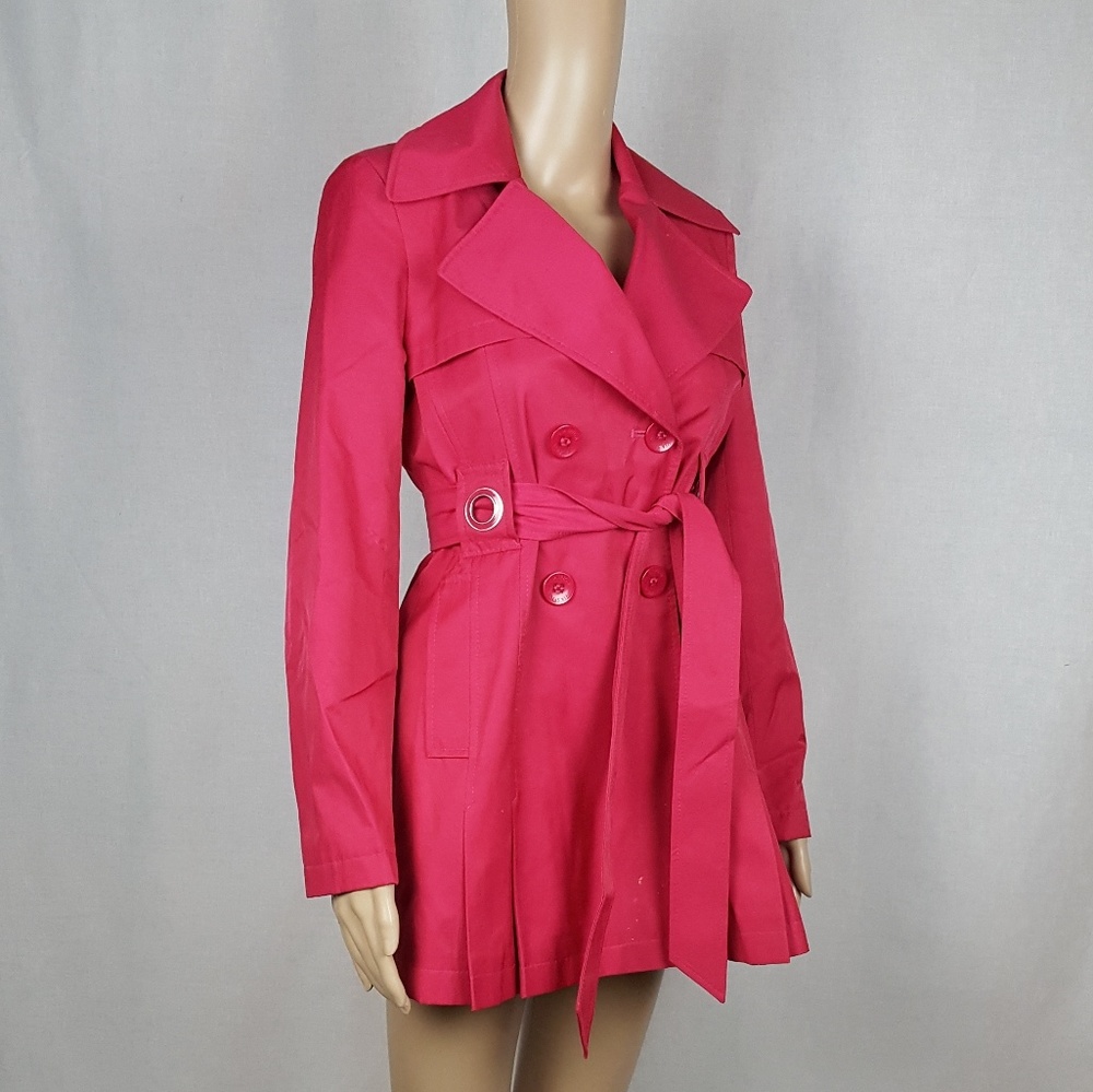 Via Spiga Pink Raincoat Trench Coat Petite XS